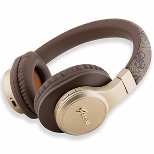 Guess GUBH604GEMW 4G Script Bluetooth langattomat korville asetettavat kuulokkeet – ruskeat