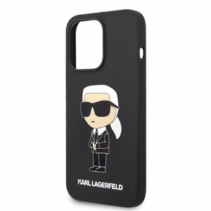 Karl Lagerfeld KLHMP14XSNIKBCK iPhone 14 Pro Max 6.7 musta/musta kova suojakuori Silicone Ikonik MagSafe