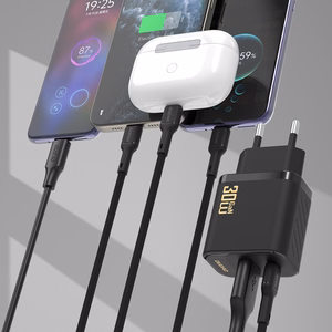 Dudao A27TCEU PD 30W GaN USB-A USB-C Wall Charger with USB-C Cable - Black