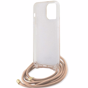 Guess GUHCP15LHC4SEP HC Crossbody Cord 4G Print -suojakuori iPhone 15 Pro 6,1:lle - vaaleanpunainen