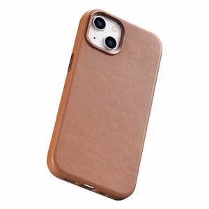 iCarer Kotelo Nahkakotelo Suojus iPhone 14 Plus ruskea (MagSafe-yhteensopiva)