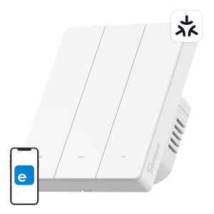SONOFF M5-3C-80W WiFi Matter -älykäs seinäkytkin, 3-kanavainen, kehykseen