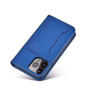 Magnet Card Suojakuori Samsung Galaxy S23+:lle - läppäkuori lompakko jalusta sininen