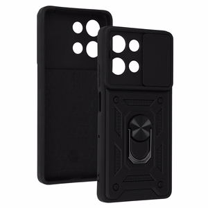Slide Camera Armor Suojakuori Motorola Moto G75 5G:lle musta