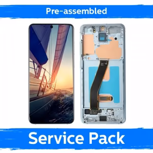 LCD-näyttö, yhteensopiva Samsung G980 (G981) S20 kanssa, kehyksellä / Cloud Blue / (esikoottu Service Pack)