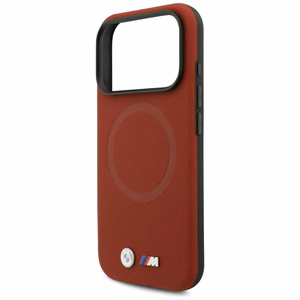 BMW Suojakuori iPhone 17 Pro:lle MagSafe-yhteensopiva BMHMP17L25PFWSMR (PU FW Metal Logo) punainen