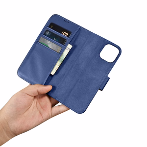 iCarer Lompakko Kotelo 2in1 Cover iPhone 14 Plus Anti-RFID Nahka Flip Case Sininen (WMI14220727-BU)