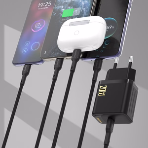 Dudao A26LEU PD 20W GaN USB-C Wall Charger with USB-C to Lightning Cable - Black