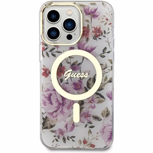Guess GUHMP14LHCFWST iPhone 14 Pro 6.1 läpinäkyvä suojakuori Flower MagSafe