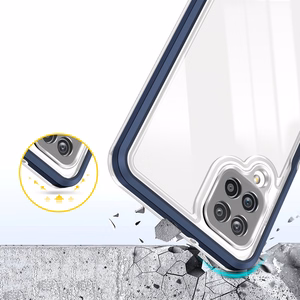 Kirkas 3in1 Asia Samsung Galaxy A22 4G kehys geelisuojus sininen