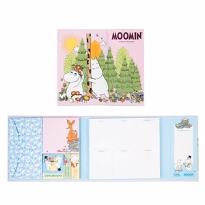Moomins A4 -viikkosuunnittelija muistilapuilla