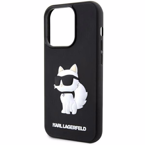 Karl Lagerfeld KLHCP14L3DRKHNK iPhone 14 Pro 6.1 musta/musta suojakuori Rubber Choupette 3D