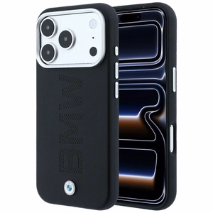 BMW Sign Deboss Quilted Metal Logo MagSafe suojakuori mallille iPhone 18 Pro Max – tummanharmaa