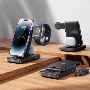 Joyroom JR-WQS02 iPhone AirPods Apple Watch 4in1 latausteline taitettava - musta
