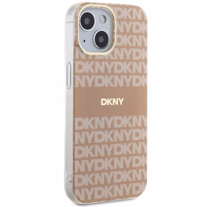 DKNY IML Mono ja Raita MagSafe Suojakuori iPhone 15 Plus / 14 Plus:lle - vaaleanpunainen