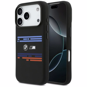 BMW M Silicon Horizontal Line MagSafe Suojakuori iPhone 17 Prolle - Musta