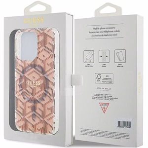 Guess IML GCube MagSafe Suojakuori iPhone 15 Pro Max:lle - vaaleanpunainen