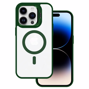 Tel Protect Kickstand MagSafe Suojakuori iPhone 15 Pluslle vihreä
