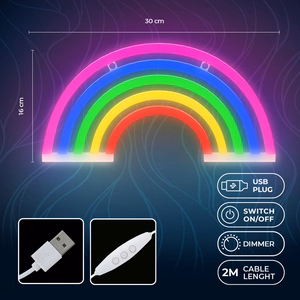 Neon LED valo RAINBOW 5 väriä FLNE14X Forever Light
