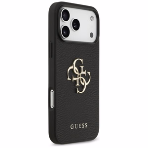 Guess Grained Big 4G & Classic Logo Suojakuori iPhone 17 Pro Maxille - musta