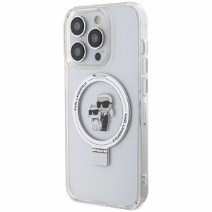 Karl Lagerfeld Ring Stand Karl&Choupette MagSafe suojakuori iPhone 13 Pro / 13:lle - valkoinen