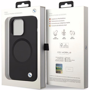 BMW BMHMP14XSILBK2 Suojakuori iPhone 14 Pro Max 6.7:lle - musta Signature Liquid Silicone MagSafe