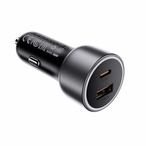Acefast B21 75 W USB-C + USB-A -autolaturi, musta