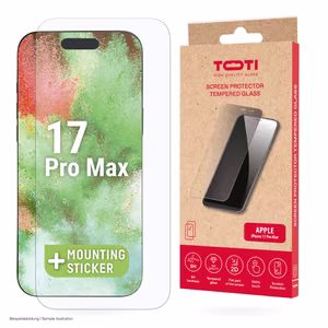 Karkaistu lasi 2D näytönsuoja täyspeitto iPhone 17 Pro Max, läpinäkyvä