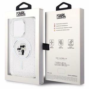 Karl Lagerfeld Karl&Choupette Glitter MagSafe case for iPhone 15 Pro - transparent