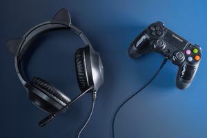 Kruger&Matz Gamer Kids -pelikuulokkeet lapsille, vaaleanpunaiset
