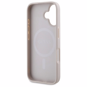 Guess 4G Ring Classic Logo MagSafe Suojakuori iPhone 16:lle - Vaaleanpunainen