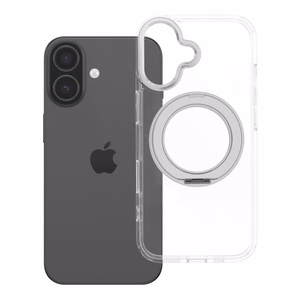 Frame Circle Stand-suojakuori mallille iPhone 17, MagSafe-yhteensopiva – läpinäkyvä
