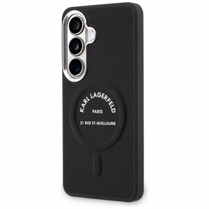 Karl Lagerfeld Suojakuori Embossed Ring RSG Logo MagSafe Samsung Galaxy S26:lle musta
