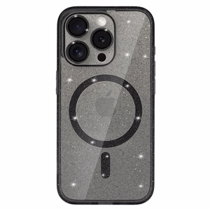 Glitter MagSafe Suojakuori iPhone 11:lle musta kirkas