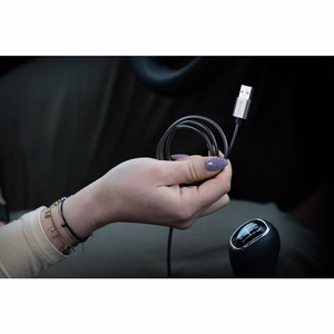 Kaapeli USB A - Lightning Forcell F-Energy 2,4A 12W Metal 1 m C236 hopeinen