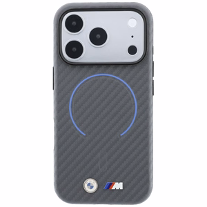 BMW M Carbon Printed Ring MagSafe -suojakuori iPhone 18 Pro / 17 Prolle – harmaa