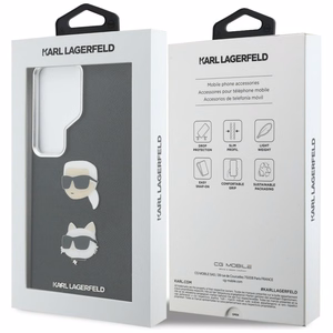 Karl Lagerfeld Suojakuori Saffiano Double Heads Metal Samsung Galaxy S26 Ultra:lle musta