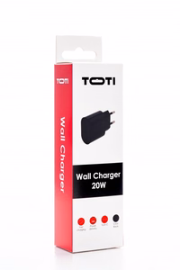 SEEK TOTI 20 W USB-C PD -seinälaturi, musta