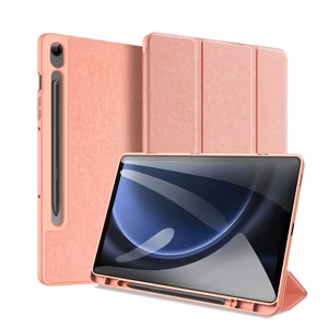 Dux Ducis Domo eko-nahkakotelo telineellä Samsung Tab S9 FE+ - vaaleanpunainen