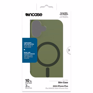Incase Slim Case -suojakuori MagSafe-tuella iPhone 16 Plus -puhelimelle, Highland Green