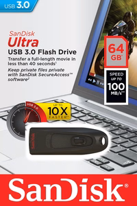 SanDisk 64GB USB 3.0 Cruzer Ultra -muistitikku
