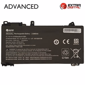 Kannettavan tietokoneen akku HP RE03XL, 3700 mAh, Extra Digital Advanced
