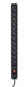 Activejet COMBO 12GN – 12-pistorasiainen jatkojohto, 5 m johto, musta (COMBO/12gn/5m/cz)