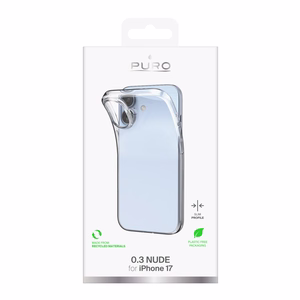 Puro 0.3 Nude Ultra-ohut TPU suojakuori iPhone 17:lle - läpinäkyvä