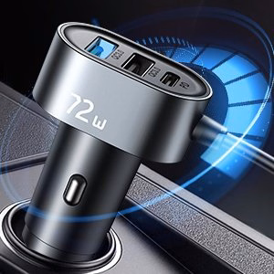 Joyroom JR-CL05 autolaturi, 72W, 2xUSB-C PD ja 3xUSB-A QC3.0, 1,5m, musta