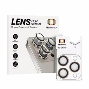 Karkaistu lasi Tel Protect 3D Linssi kameralle iPhone 15 Pro/15 Pro Max:lle titaani (3 linssiä)