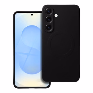 Silikoninen Mag Cover Samsung S25 PLUS:lle yhteensopiva MagSafen kanssa musta