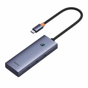 5-in-1-hubi Baseus UltraJoy Series USB-C to HDMI4K@30Hz+3xUSB 3.0+1xPD (harmaa)