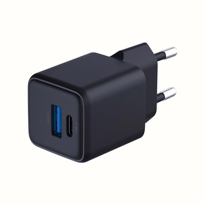 Musta 3mk Hyper GaN -seinälaturi, 20 W, QC4+/PD/PPS, USB 1A1C, EU