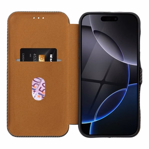 Lompakkokuori iPhone 16 PRO MAX:lle Folio Side Magnet ruskea